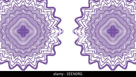 Guilloche Pattern Background with Wavy Lines and Geometric Shapes Stock Vector