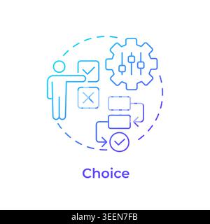 Choice blue gradient concept icon Stock Vector