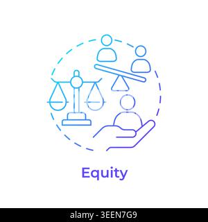 Equity blue gradient concept icon Stock Vector