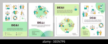 DEI culture green circle brochure layout Stock Vector