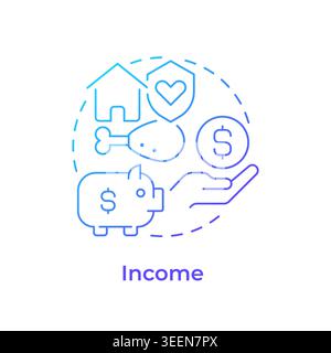 Income blue gradient concept icon Stock Vector