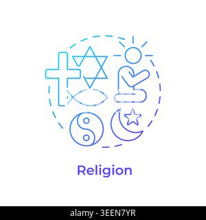 Religion blue gradient concept icon Stock Vector
