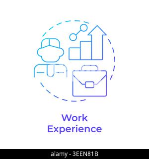 Work experience blue gradient concept icon Stock Vector