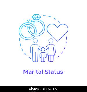 Marital status blue gradient concept icon Stock Vector