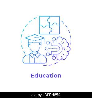 Education blue gradient concept icon Stock Vector