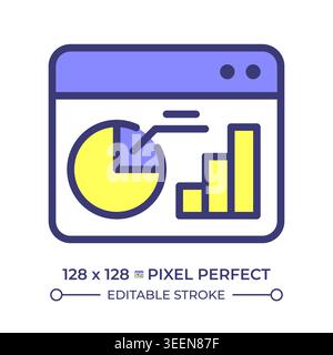 Dashboard pixel perfect line color icon Stock Vector