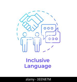 Inclusive language blue gradient concept icon Stock Vector