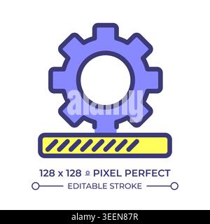 Deploy pixel perfect line color icon Stock Vector