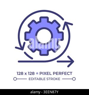 Agile system pixel perfect line color icon Stock Vector
