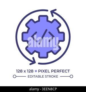 Continuous integration pixel perfect line color icon Stock Vector