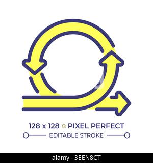 Agile workflow pixel perfect line color icon Stock Vector
