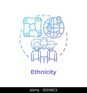 Ethnicity blue gradient concept icon Stock Vector