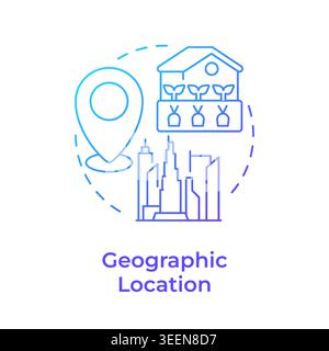 Geographic location blue gradient concept icon Stock Vector