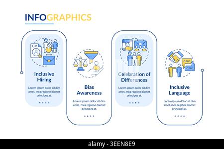 Inclusive business practices rectangle infographic vector Stock Vector