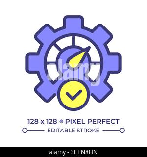 KPI pixel perfect line color icon Stock Vector