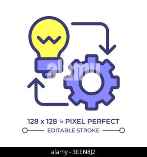 Implementation pixel perfect line color icon Stock Vector