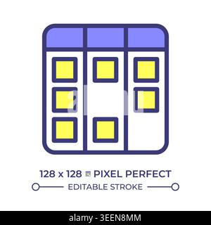Kanban board pixel perfect line color icon Stock Vector