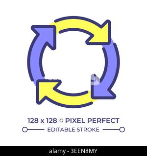 Process pixel perfect line color icon Stock Vector