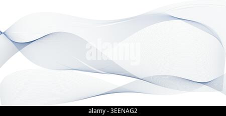 Silver Blue Abstract Wave Background for Corporate Website Design Stock Vector