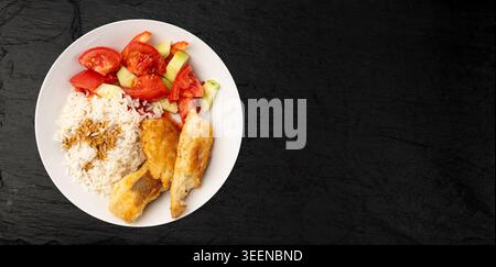Black Stone Texture Background, Food Slate Pattern, Slab Surface Mockup, Plate Stone Banner, Chalkboard with Copy Space, Graphite Board, Rock Tabletop Stock Photo