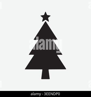 Christmas Tree Silhouette Vector Festive Holiday Tree Icon Clipart Stock Vector