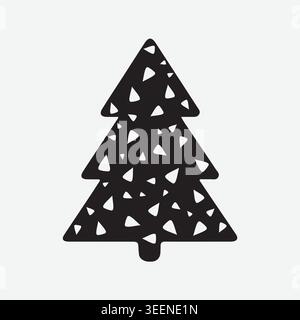 Christmas Tree Silhouette Vector Festive Holiday Tree Icon Clipart Stock Vector