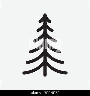 Christmas Tree Silhouette Vector Festive Holiday Tree Icon Clipart Stock Vector
