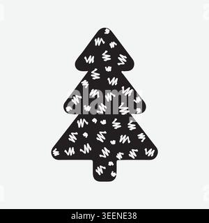 Christmas Tree Silhouette Vector Festive Holiday Tree Icon Clipart Stock Vector