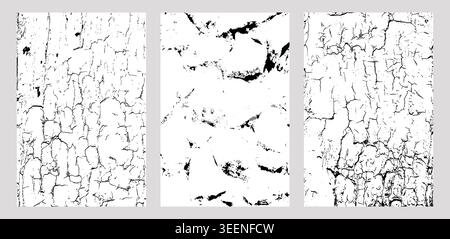 Cracked Texture Panel Set Stock Vector