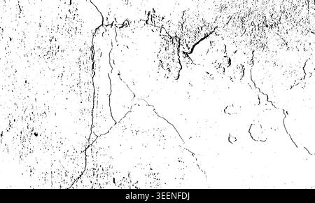 Close-up cracked concrete texture with fine and deep irregular fracture lines, dark specks, and rough weathered surface, distressed abstract backgroun Stock Photo
