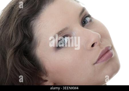 Nice fashion girl posing on light background Stock Photo