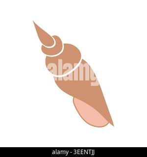 vector color seashell in a minimalist style in pastel colors on white background Stock Vector