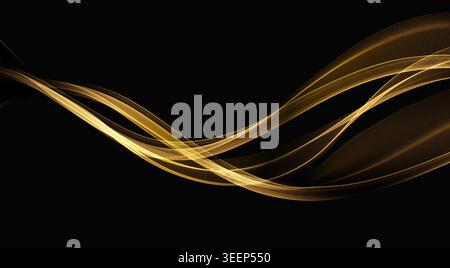 Abstract shiny color gold wave luxury background Stock Vector