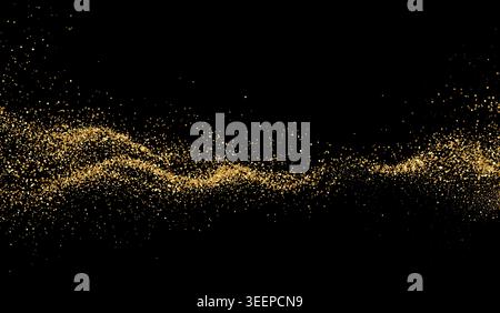 Abstract shiny gold glitter design element. For New Year, Merry Christmas greeting card design Stock Vector