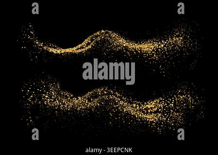 Abstract shiny gold glitter design element. For New Year, Merry Christmas greeting card design Stock Vector