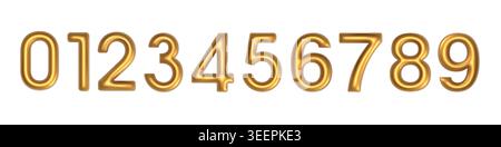 Golden Balloon Numbers Set Stock Vector