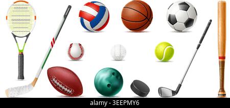 comparison of golf equipment vs soccer ball and tennis racket