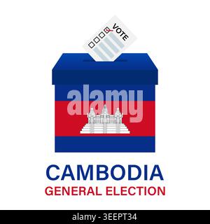 Election in Cambodia. Election Concept. Vector Illustration. Stock Vector