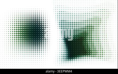 Green blue geometric sharp abstract halftone dotted background texture vector illustration collection modern business set bundle pack quality Stock Vector