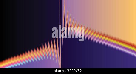 Dark purple orange sharp striped gradient abstract background vertical lines modern digital graphic web design template Stock Vector