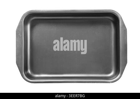 Non-stick metal baking dish isolated on white background Stock Photo