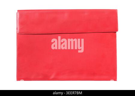 Red leatherette document folder isolated on white background Stock Photo