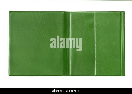 Green leatherette empty document folder isolated on white background Stock Photo