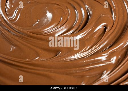 Extreme close-up of delicious sweet cocoa nut cream. Stock Photo
