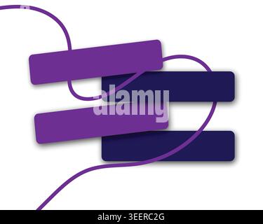 Abstract purple geometric shapes and flowing lines vector illustration set modern futuristic graphic design elements bundle Stock Vector