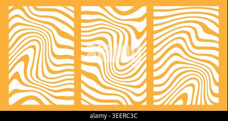 Orange wavy liquid line abstract background set modern graphic design vector illustration element collection template bundle pack	abstract, orange, wa Stock Vector