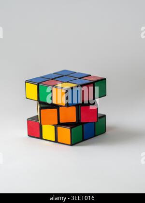 rubik cube and white background Stock Photo