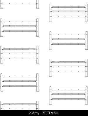 Vector seamless pattern of show jumping obstacle Stock Vector