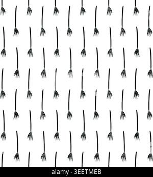 Vector seamless pattern of hand draw colored broom Stock Vector