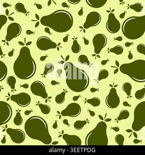 Avocado Seamless Pattern Design. Avocado Fruits Background Vector Stock Vector